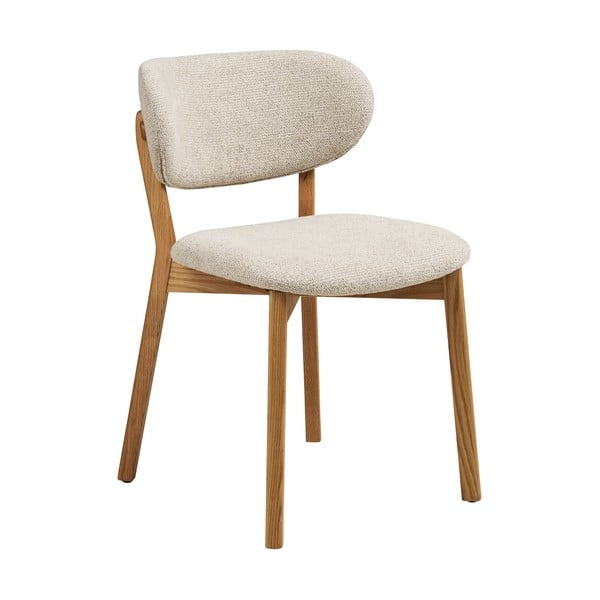 Sedia da pranzo beige/di colore naturale in imbottito Dunkirk – House Nordic