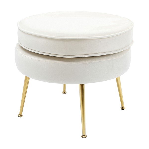 Poggiapiedi in velluto bianco Water Lily - Kare Design