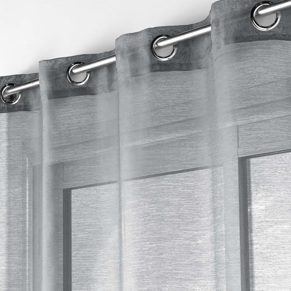Tenda in voile grigio 140x240 cm Lissea - douceur d'intérieur-image-1
