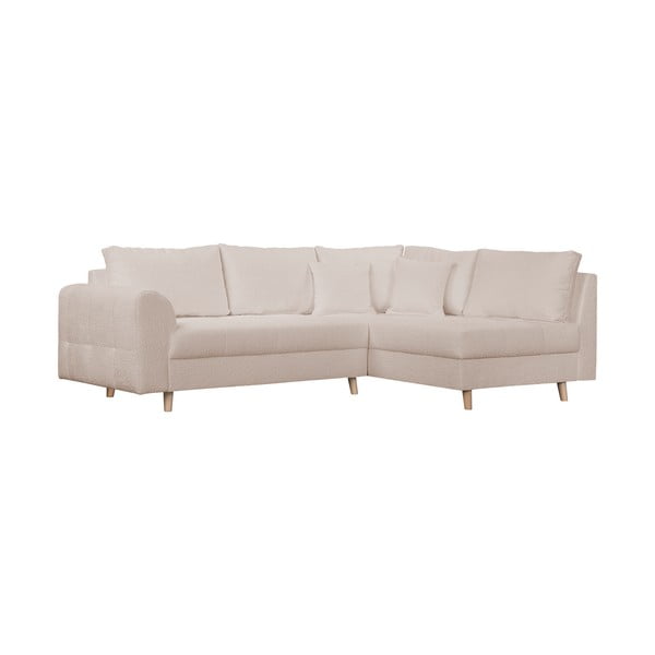 Divano angolare beige in tessuto bouclé (angolo destro) Ariella - Ropez-image-2