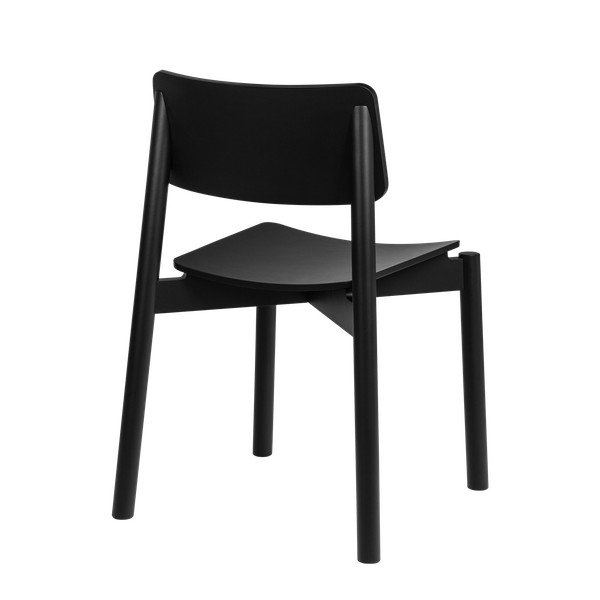 Sedia da pranzo nera impilabile Wem – noo.ma-image-3