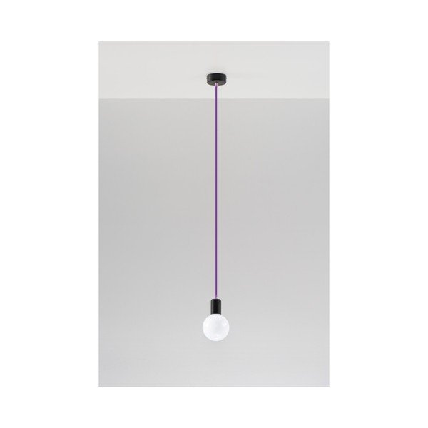 Lampada a sospensione viola Bombilla - Sollux-image-1