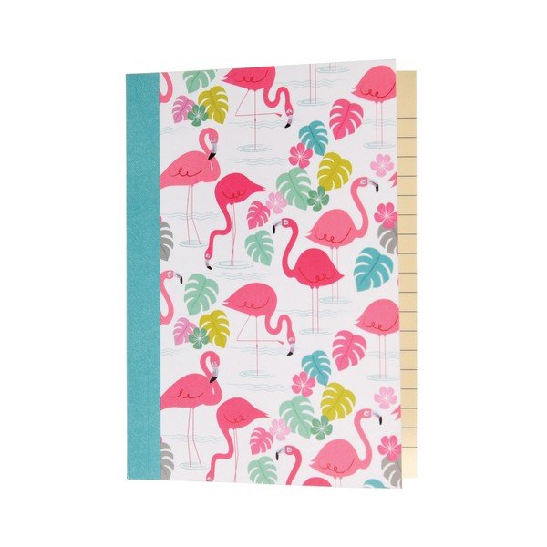 Sada 2 linkovaných sešitů s potiskem plameňáků Rex London Flamingo Bay-image-1