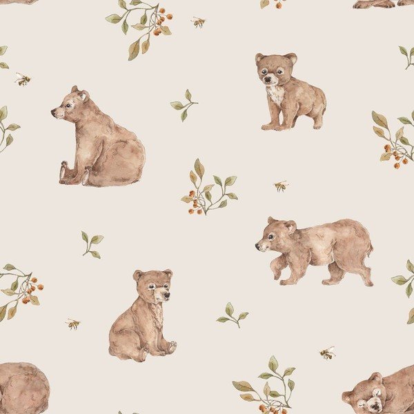 Carta da parati per bambini 50 cm x 280 cm Little Bears - Dekornik