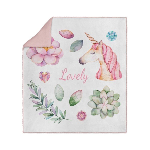 Coperta per neonati bianca e rosa 80x100 cm - OYO kids