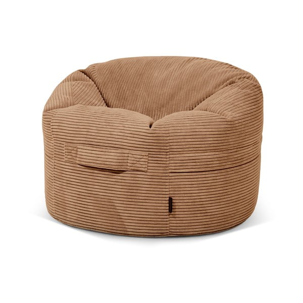Pouf a sacco per bambini marrone con rivestimento in velluto a coste Roll 80 – SLOWDOWN