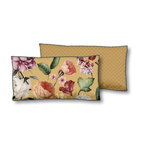 Cuscino decorativo giallo senape , 30 x 60 cm Fiori - Descanso