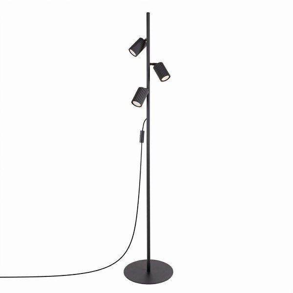 Lampada da terra nera in alluminio con struttura flessibile (altezza totale 155 cm) Gleam – Sollux