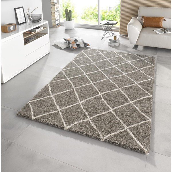 Tappeto marrone Griglia, 200 x 290 cm - Mint Rugs-image-1