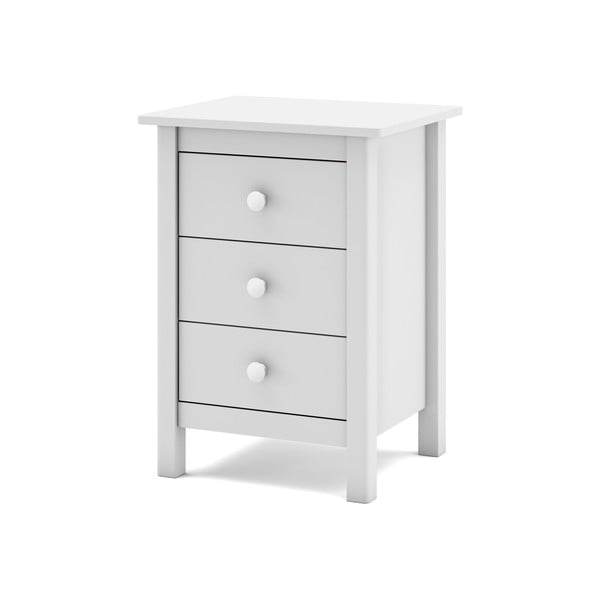 Comodino bianco per bambini in legno di pino Max - Marckeric-image-4