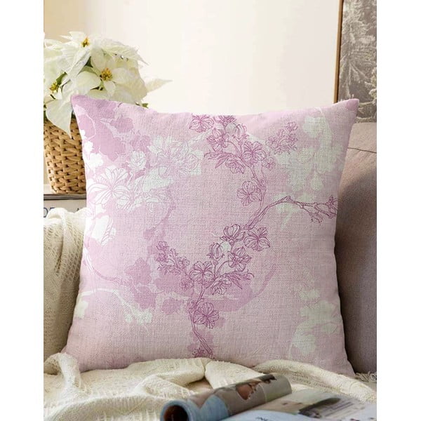 Federa rosa in misto cotone Bloom, 55 x 55 cm - Minimalist Cushion Covers