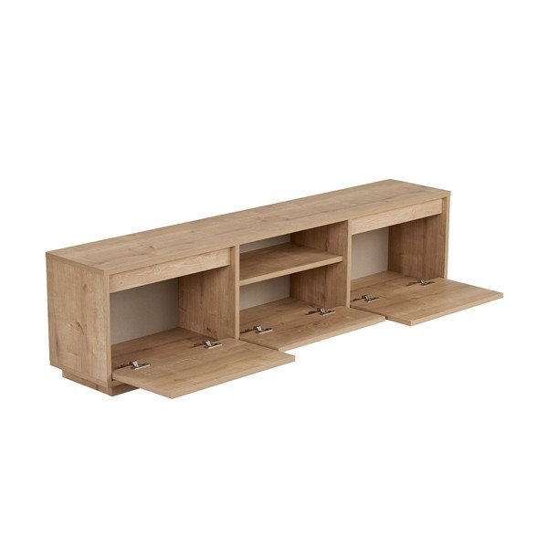 Mobile TV di colore naturale con effetto rovere 160x42x30 cm Sentinel – Kalune Design-image-4