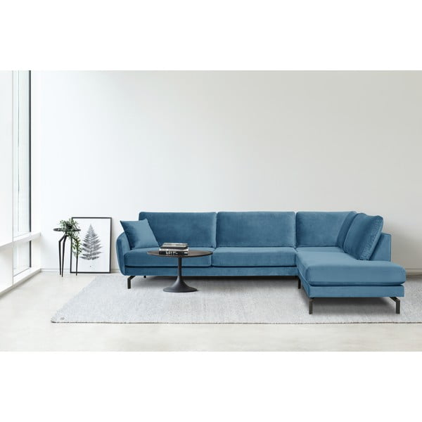 Divano angolare in velluto blu (angolo destro) Magic - Scandic-image-1