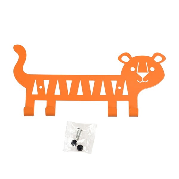 Attaccapanni in metallo arancione per bambini Tiger - Rex London-image-3