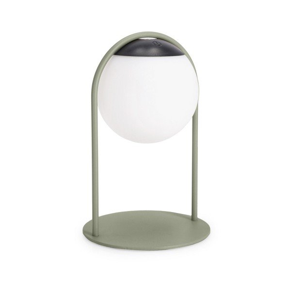 Lampada da tavolo LED verde con paralume in plastica con intensità regolabile (altezza totale 21 cm) Pansy – Bizzotto