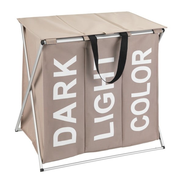 Cesto triplo per biancheria Beige Trio, 118 l Corno - Wenko-image-2