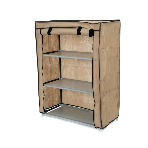 Scarpiera a tre livelli in tessuto beige Scarpe - Compactor