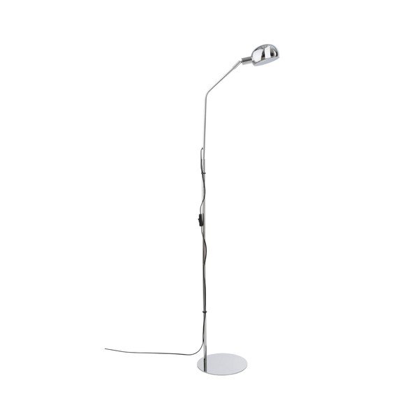 Lampada da terra color argento lucido in metallo con struttura flessibile (altezza totale 146 cm) Lincon – Jotex