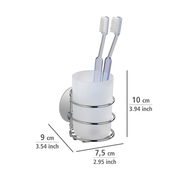 Set di accessori da bagno autoportanti in acciaio inox grigio Turbo-Loc - Wenko-image-2