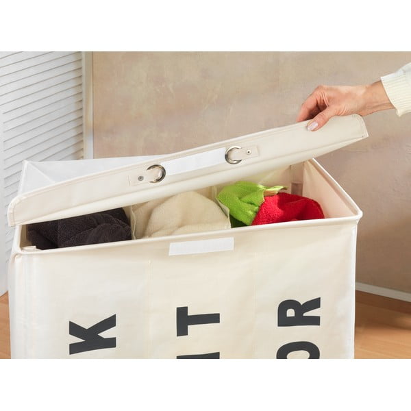 Cesto triplo beige per biancheria , 117,6 l Trivo - Wenko-image-4