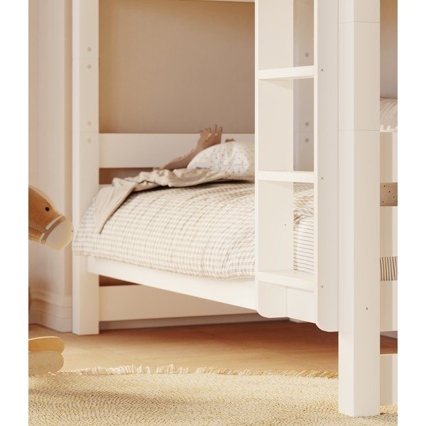 Letto da bambini a castello bianco in pino massiccio 90x200 cm Jan – Olivia Living-image-1