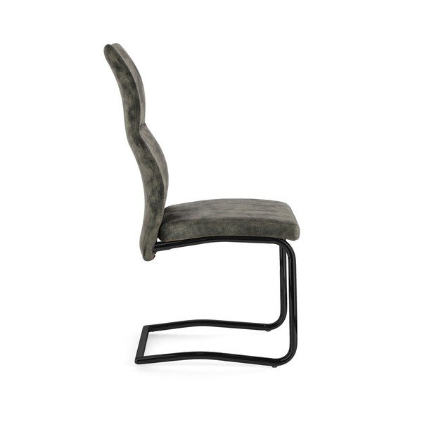 Sedia da pranzo verde in imbottito Thelma – Bizzotto-image-3