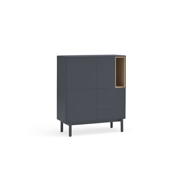 Cassettiera alta grigio scuro 100x120 cm Corvo - Teulat-image-2