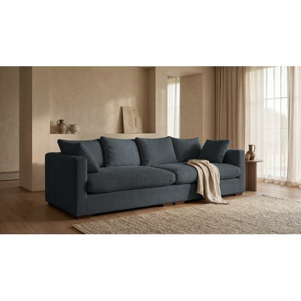 Divano in velluto a coste grigio 266 cm Comfy - Scandic-image-1