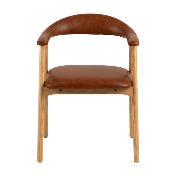 Sedia da pranzo marrone cognac/di colore naturale in similpelle Addi – Actona-image-4