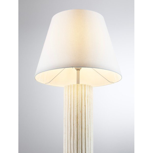 Lampada da terra bianca/color crema in pietra (altezza totale 150 cm) Bacoo – Nova Luce-image-2