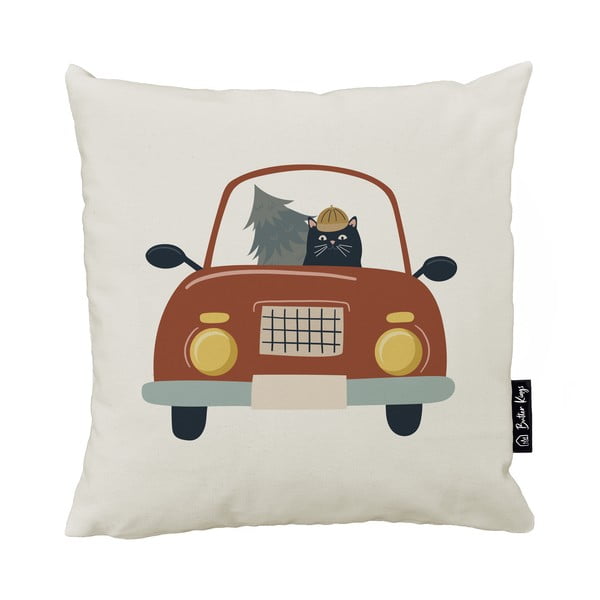 Federa decorativa a tema Natale 45x45 cm Cat Driver – Butter Kings