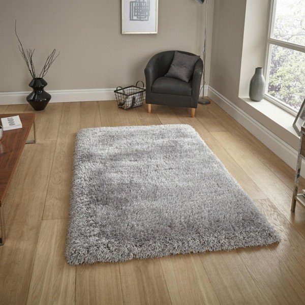 Tappeto grigio trapuntato a mano Puro Silver, 80 x 150 cm Montana - Think Rugs-image-1
