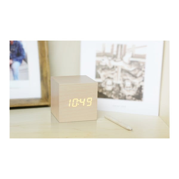 Sveglia digitale Wooden Cube Click – Gingko-image-2