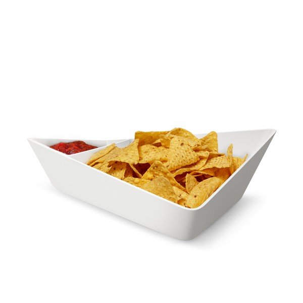 Ciotola doppia Chip+Dip Bowl, bianco - Black + Blum