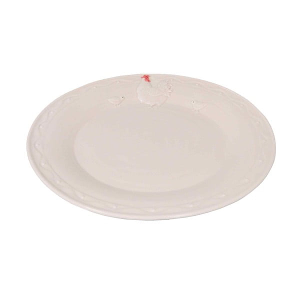 Piatto in ceramica bianca Antic Line Hen, ⌀ 25 cm - Antic Line