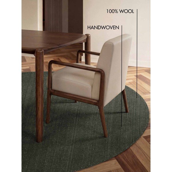 Tappeto rotondo verde scuro in lana tessuto a mano ø 200 cm Greenwich – Ted Baker-image-4