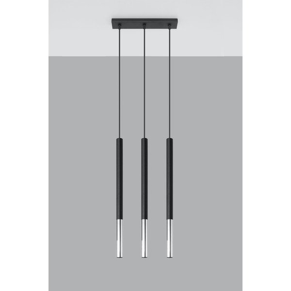 Apparecchio a sospensione in nero-argento 3L Asarot - Sollux-image-1