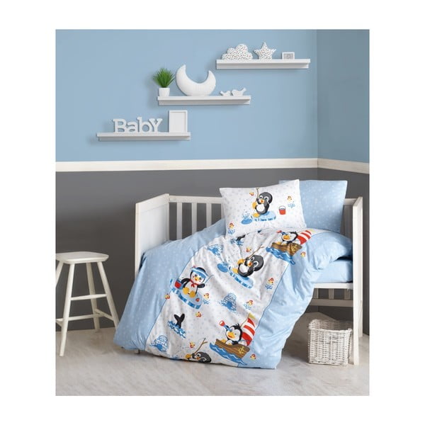 Biancheria da letto singola per bambini in cotone Penguen, 100 x 150 cm - Mijolnir