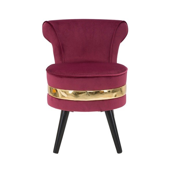 Poltrona imbottita in rosso bordeaux con schienale basso Paris - Mauro Ferretti