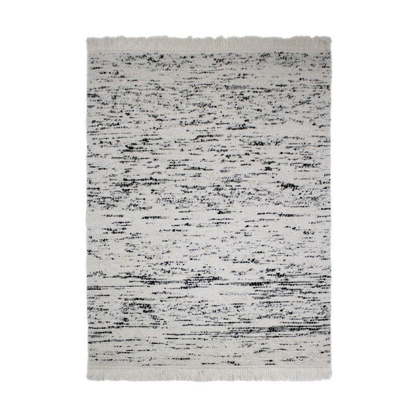 Tappeto grigio/avorio in lana tessuto a mano 140x200 cm Ellsa  – Flair Rugs