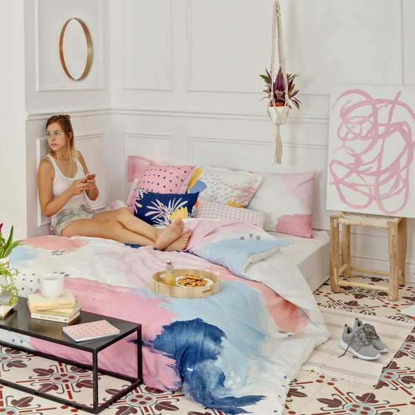 Copripiumino in cotone, 140 x 200 cm Tempera - Blanc-image-4