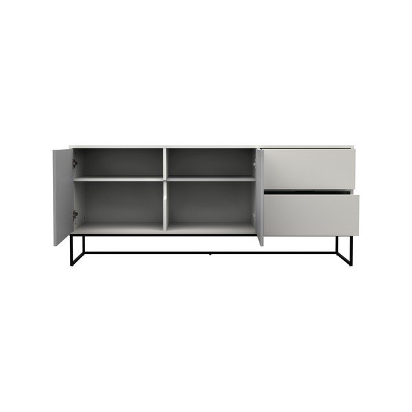 Credenza bianca con gambe in metallo nero Cotone Lipp - Tenzo-image-4