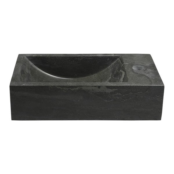 Lavabo nero in pietra 40x22 cm Blok – Sapho-image-3