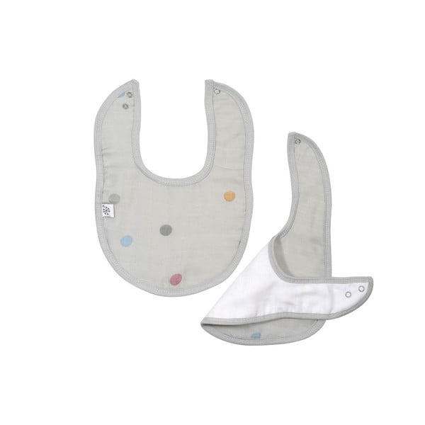 Bavaglino in mussola grigia Dots - Kindsgut-image-2