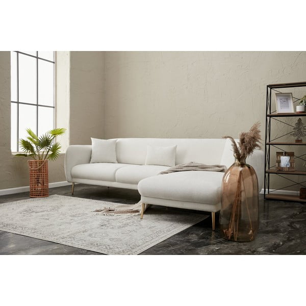 Divano angolare bianco (con penisola a destra/con chaise lounge) Simena – Balcab Home-image-3