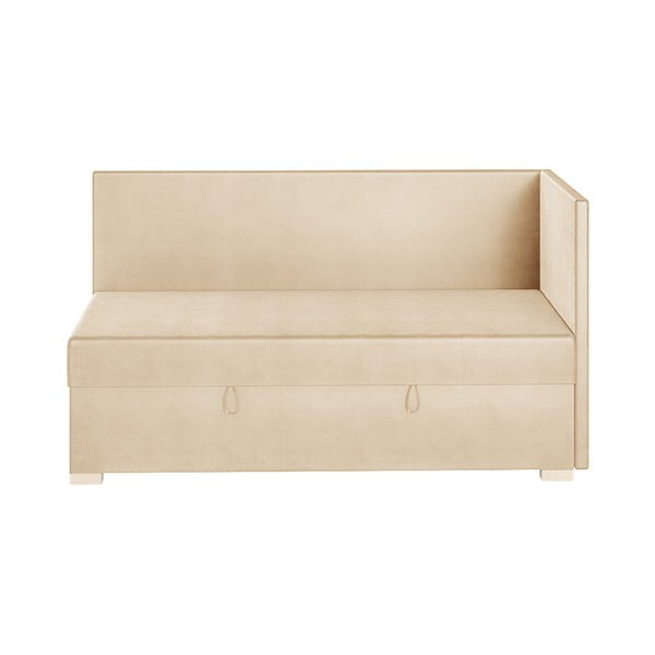 Letto angolare per bambini beige con contenitore con materasso 90x200 cm Flexi - Ghado