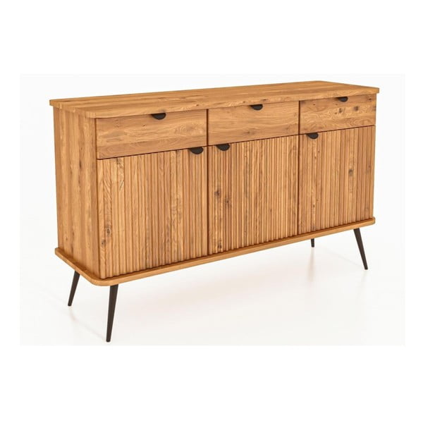 Cassettiera bassa in legno di quercia in colore naturale 144x87 cm Kula - The Beds-image-3