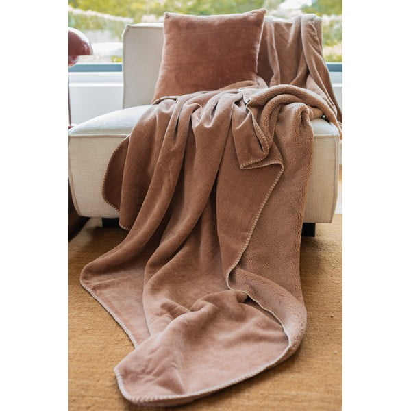 Coperta marrone in micropile 150x200 cm Tomo – Tiseco Home Studio-image-1
