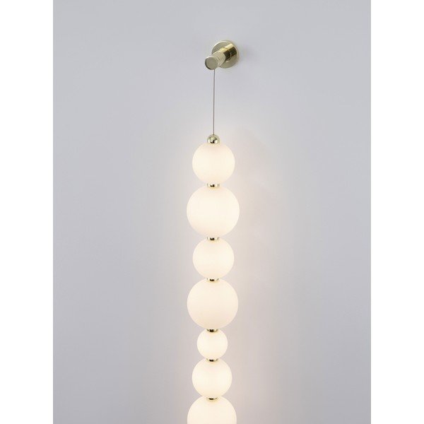Lampada da parete LED bianca/dorata in metallo con intensità regolabile Perla – Nova Luce-image-2