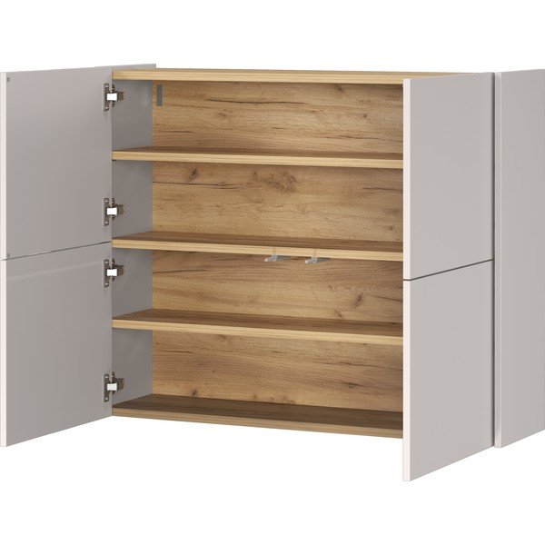 Armadietto color crema opaco da appendere 97x79x27 cm Binetto – Germania-image-4